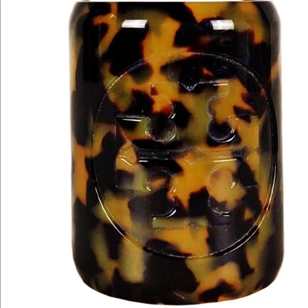 Tory Burch Tortoise Logo Resin Cuff Bracelet